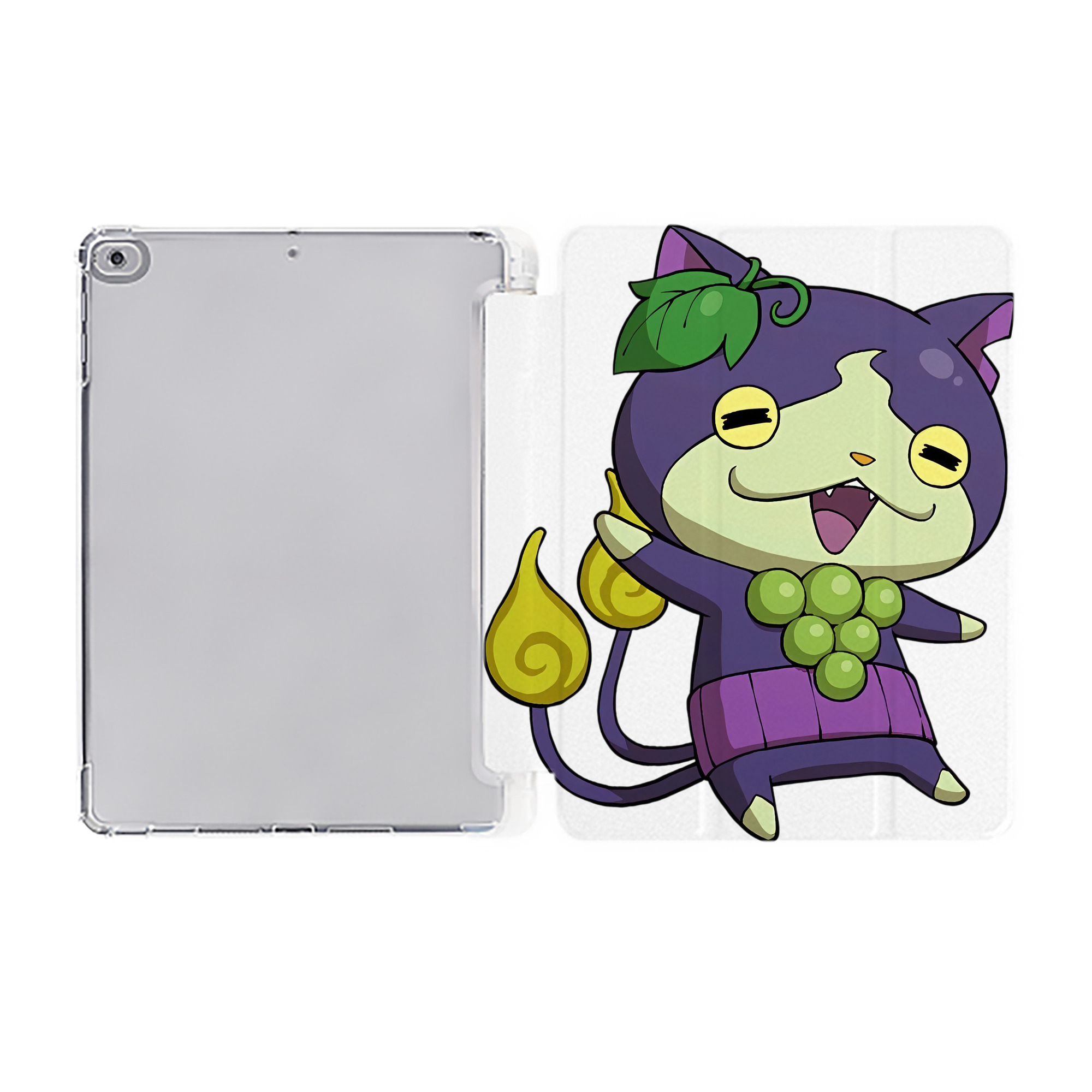 （画像用） 妖怪ウォッチ Yo-kai Watch IPad ケース ペン収納付き 三つ折りスタンド PUレザー×シリコン 対応機種9.5/10.5/10.9インチ
